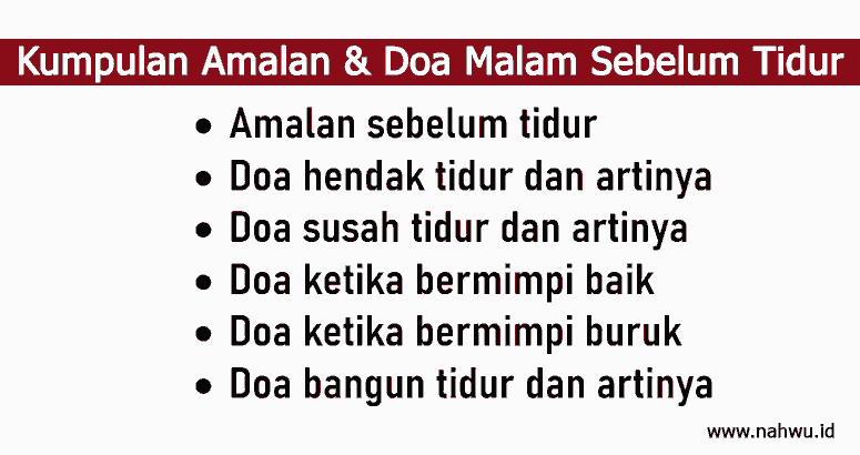 doa malam sebelum tidur