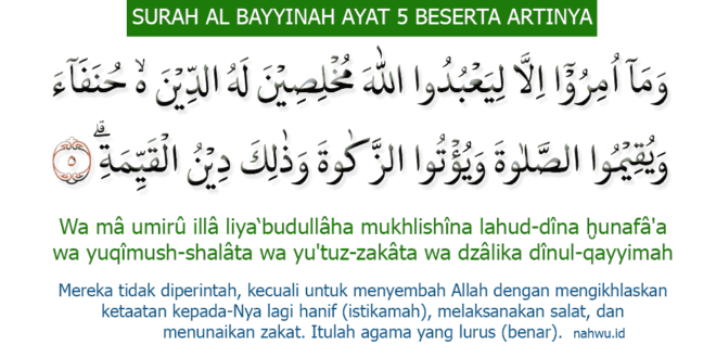 Penjelasan Lengkap Surah Al Bayyinah Ayat