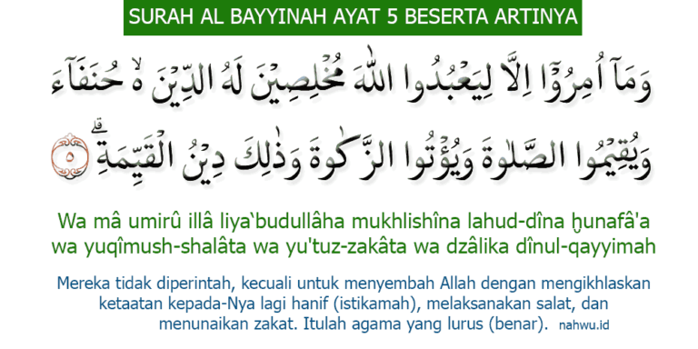 Penjelasan Lengkap Surah Al Bayyinah Ayat