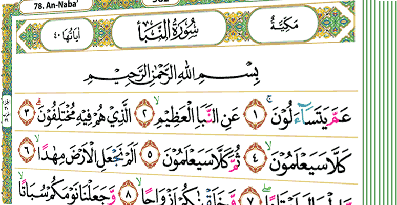 Gambar Surat an Naba 1 40 surah amma yatasa alun
