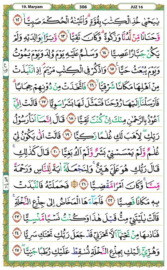 Surat Maryam lengkap teks Al-Qur'an halaman 306 Surat Maryam lengkap halaman 306